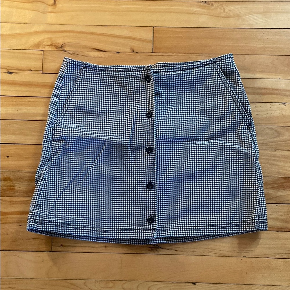 Obey Black and White Houndstooth Mini Skirt